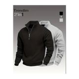 HerTarzınTrendi 2 in 1 Fermuarlı Polar Sweatshirt Takımı – Sıcak Tutan Rahat Kumaş