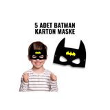 heryerehediye Çocuklar İçin BATMAN (Yarasa Adam) Kalın Parlak Karton Yüz Maskesi (5 Adet)