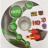 Herz HR-6002 RG6/U6 Uydu Anten Kablosu 100 Metre Kasnaklı Beyaz