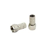 Herz Rg6 U6 F Konnektör 22 Mm Siyah Contalı Uydu Anten Konnektör Soketi 100 Adet