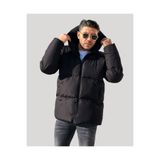HERZA Erkek Siyah Şişme Mont Oversize Relax Fit