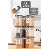 Herza House 6 x 1250 ml Oval Erzak Saklama Kabı