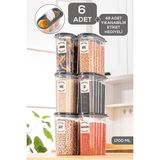 Herza House 6 x 1700 ml Oval Erzak Saklama Kabı