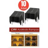 Herza House Ayakkabı Rampası Çiftli 10 Adet Siyah Tek Ebat