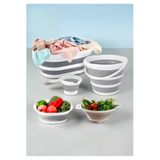Herza House Katlanır 5 Li Set - Çamaşır Sepeti - Kova - Maşrapa - Badya - Süzgeç Renkli 45 x 45