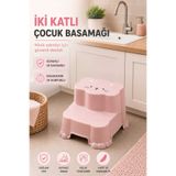 Herza House Kaydırmaz Taban Çocuk Basamaklı Eğitim Taburesi - Banyo, Lavabo, Klozet Basamak Merdiven Yükseltici