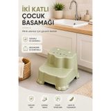 Herza House Kaydırmaz Taban Çocuk Basamaklı Eğitim Taburesi - Banyo, Lavabo, Klozet Basamak Merdiven Yükseltici