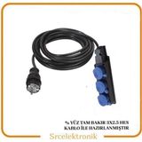 Hes Kablo 3 Lü 12 Ile 40 Metre Arası Kauçuk 3x2.5 Uzatma Seyyar Kablo (% 100 Tam Bakir Kalin Hes Kablo ) Tse Li H05VV-F - 20 METRE