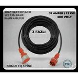 Hes Kablo Araç Şarjı Uyumlu Trifaze 380 Volt (1 - 10 Metre Arası) 5x6 Yüzde Yüz Tam Bakır Uzatma Kablosu (Sanayi Cihazılarinda Kullanılır) - 9 METRE