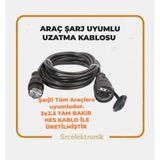Hes Kablo Elektrikli Araç Şarj Için 30 Metre Uzatma Kablosu 3x2.5 Tam Bakır Hes Kablolu Seyyar.