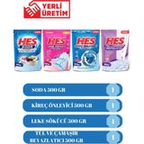 Hes Soda- Kireç Önleyici - Leke Sökücü - Tül ve Çamaşır Beyazlatıcı 500GR 4lü Temizlik Paket - 2 kg