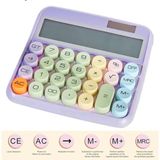 Hesap Makinesi Daktilo Stili Büyük LCD Ekran Kolay Okuma Yuvarlak Tuşlu Hesap Makinesi 12 Haneli 20 Tuşlu - Açık Mor - 27 Tuşlu 15x14.5 cm