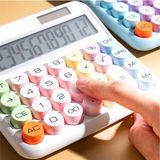 Hesap Makinesi Daktilo Stili Büyük LCD Ekran Kolay Okuma Yuvarlak Tuşlu Hesap Makinesi 12 Haneli 20 Tuşlu - Beyaz - 27 Tuşlu 15x14.5 cm