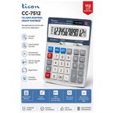 Hesap Makinesi Gri 12X17 Cm 1 Adet Ticon Th-7512 12 Haneli Hafızalı Orta Boy Ofis Büro Masaüstü Hesap Makinası
