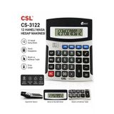 Hesap Makinesi Gri Siyah 11X13 Cm 1 Adet Csl Cs-3122 12 Haneli Orta Boy Ofis Büro Masaüstü Hesap Makinası