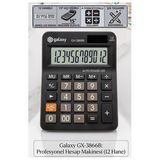 Hesap Makinesi Siyah 10.5X14.5 Cm 1 Adet Galaxy Gx-3866B 12 Haneli Orta Boy Okul Ofis Büro Hesap Makinası