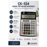Hesap Makinesi Siyah Gri 15X19.5 Cm 1 Adet Cockpıt Ck-534 12 Haneli Büyük Boy Hafızalı Büro Masaüstü Hesap Makinası