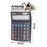 Hesap Makinesi Siyah H-Ms008 Noki 15X20 Cm 1 Adet 12 Haneli Büyük Boy Okul Ofis Büro Hesap Makinası