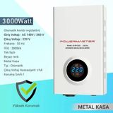 Hesaplı Alışveriş Powermaster SLIM-3000 Otomatik 3000 Watt Kombi Voltaj Regülatörü