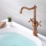 Hesaplı Çarşım Pirinç Rustik Rose Gold Çanak Lavabo Bataryası