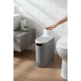 Hesaplı Kasa 10 Litre Click Kapak Çöp Kovası, Banyo Çöp Kovası, Mutfak Çöp Kovası, Slim Çöp Kovası "Gri