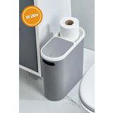 Hesaplı Kasa 10 Litre Modern Tasarım Çöp Kovası – Banyo, Ofis, Mutfak İçin Hijyenik & Pratik Atık Kutusu, Gri