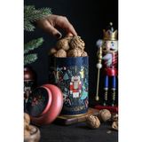 Hesaplı Kasa Fairytale Alices Desenli Yuvarlak Metal Saklama Kabı, 10,5 x 15 cm, 1,1 lt