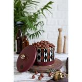 Hesaplı Kasa Festival Desenli Yuvarlak Metal Saklama Kabı, 14 x 10 Cm, 1,3 Lt