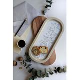 Hesaplı Kasa Flora Desenli Baton Metal Tepsi, 16 x 35 cm - 1 Adet