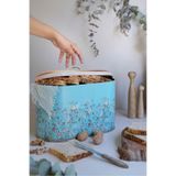 Hesaplı Kasa Flora Desenli Oval Ekmek Kutusu, Metal Ekmeklik, Ekmek Sepeti, 10,4 lt
