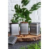 Hesaplı Kasa Helsinki Desenli 3'lü Kare Metal Saklama Kabı Seti, 7,5 x 7,5 x 10 Cm, 0,5 Lt - 500 ml
