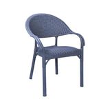 Hesaplı Rattan Sandalye Bambu Koltuk 6 Kişilik Sandalye Seti Bahçe Balkon Teras Sandalyesi - Antrasit - 84x56x54