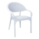 Hesaplı Rattan Sandalye Bambu Koltuk Bahçe Balkon Teras Sandalyesi Beyaz 2 Adet