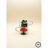 Hesperides Souvenirs 2li Panda ve Mantar Desenli Kupa Bardak