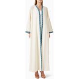 Hessa Falasi Lüks Tasarım ve Modern Yorum ile Şıklığı Yansıtan Abaya Modeli - Mavi - Beyaz