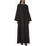 Hessa Falasi Şık ve Modern Tonal Nakışlı Abaya Rahat Kesim ile Gününüzü Şenlendirin - Siyah