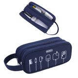 HESTECH Elektronik organizatör seyahat şarj cihazı kılıfı kordon kablo organizatör çantası taşınabilir su geçirmez çift katmanlar hepsi bir arada depolama şarj fare kulaklık USB sürücü