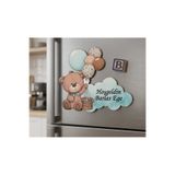 HET Concept 10 Adet Bolonlu Ayıcık Figürlü Ahşap Magnet 8x6cm Bebek Mevlüt, Sünnet, Doğum Hediyeliği