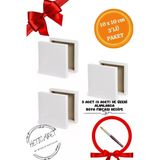 Heticaret 10X10 Cm 3'Lü Mini Tuval Seti - Fırça Hediyeli