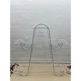 Heticaret Metal Ferforje Oval Çiçeklik Saksılık Bahçe 80X83 cm - Beyaz