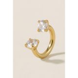 Hetra Altın Renkli Cerrahi Çelik 6 mm Tektaş Yarım Halka Piercing – Helix, Lobe, Kıkırdak