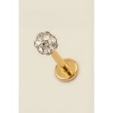 Hetra Altın Renkli Cerrahi Çelik 8 mm Toplu Flatback Tragus Piercing – Helix, Flat, Kıkırdak