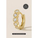 Hetra Altın Renkli Cerrahi Çelik Beştaş Zirkon Halka Piercing – Helix, Tragus, Daith, Kıkırdak (1 adet)
