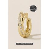 Hetra Altın Renkli Cerrahi Çelik Çapraz Geçişli Zirkon Taşlı Halka Piercing – Helix, Kıkırdak, Lobe