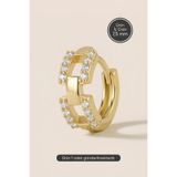 Hetra Altın Renkli Cerrahi Çelik Geometrik Zirkon Taşlı Halka Piercing – Helix, Kıkırdak, Lobe