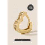 Hetra Altın Renkli Cerrahi Çelik Kalp Biçimli Zirkon Taşlı Halka Piercing – Helix, Kıkırdak, Lobe