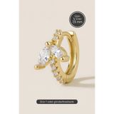 Hetra Altın Renkli Cerrahi Çelik Kanat Formlu Zirkon Taşlı Halka Piercing – Helix, Kıkırdak, Lobe
