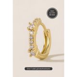 Hetra Altın Renkli Cerrahi Çelik Sıralı Küme Taşlı Halka Piercing – Helix, Daith, Kıkırdak, Lobe