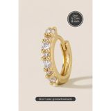Hetra Altın Renkli Cerrahi Çelik Sıralı Taşlı Halka Piercing – Helix, Tragus, Daith, Kıkırdak, Lobe