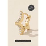 Hetra Altın Renkli Cerrahi Çelik Yıldız Biçimli 7,50 mm Zirkon Taşlı Halka Piercing – Helix, Kıkırdak